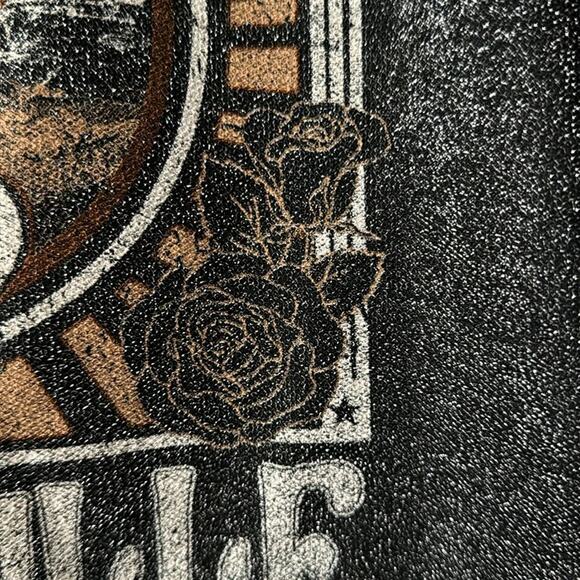 ALTAR’D STATE NASHVILLE GRAPHIC CROPPED T-SHIRT BLACK & METALLIC SILVER MED - Picture 5 of 7